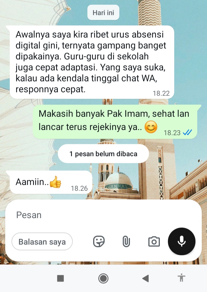 Testimoni Pak Imam pengguna sistem absensi digital guru NAFA Tech